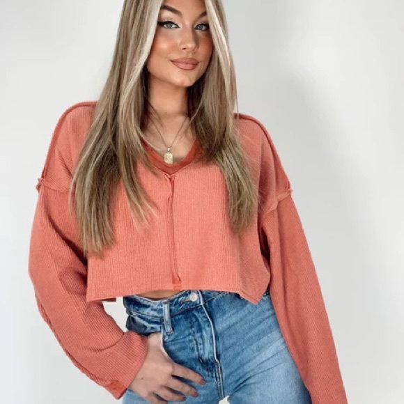 NWT Coral Please Explain Top - Picture 2 of 3